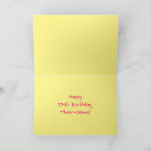 おもしろいストライプピンクハート、レインボー# 57誕生日 カード (内部)