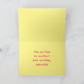 おもしろいストライプピンクハート、レインボー# 60誕生日 カード (内部)