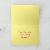 おもしろいストライプピンクハート、レインボー# 61誕生日 カード (内部)