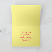 おもしろいストライプピンクハート、レインボー# 70誕生日 カード (内部)