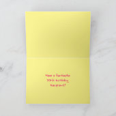 おもしろいストライプピンクハート、レインボー# 77誕生日 カード (内部)