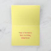 おもしろいストライプピンクハート、レインボー# 96誕生日 カード (内部)