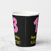 おもしろいストライプピンク誕生日"13":ハッピー13 紙コップ (右)