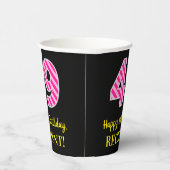 おもしろいストライプピンク誕生日"49":ハッピー49 紙コップ (右)