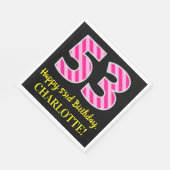 おもしろいストライプピンク誕生日"53"、Happy 53 スタンダードランチョンナプキン (角)