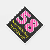 おもしろいストライプピンク誕生日"58"、Happy 58"、名前 スタンダードランチョンナプキン (角)