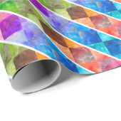 [おもしろいストライプ付き]パターン#5aダイヤモンドレインボー ラッピングペーパー (ロールコーナー)