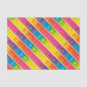 [おもしろいストライプ付き]パターン#6cハートの分離 薄葉紙 (正面)