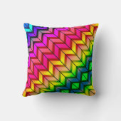 [おもしろいストライプ付き]パターン#7aレインボージオメトリック クッション (裏面)