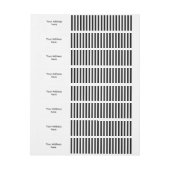 おもしろいストライプBLACK +背景色 ラップアラウンド宛名ラベル (シート)