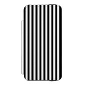 おもしろいストライプBLACK +背景色 INCIPIO iPhoneウォレットケース (フォリオ 正面)
