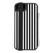 おもしろいストライプBLACK +背景色 INCIPIO iPhoneウォレットケース (フォリオ裏面)