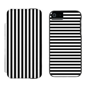 おもしろいストライプBLACK +背景色 iPhone SE/5/5sウォレットケース