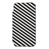 おもしろいストライプBLACK diagonal + your backgr.color Incipio iPhoneウォレットケース (フォリオ 正面)