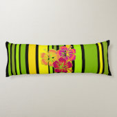 おもしろいストライプVとハイビスカス+あなたのバックガー。 ボディピロー (裏面)