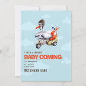 おもしろいストル男女兼用シンプルク妊娠 案内状 (正面)