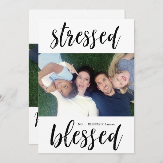 おもしろいストレス賛美とクリスマスの写真 シーズンカード (正面/裏面)