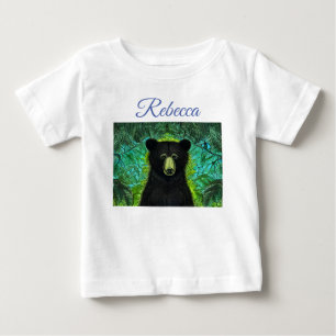 おもしろいストーリーブックリトルブラックベア ベビーTシャツ