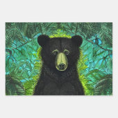 おもしろいストーリーブックリトルブラックベア ラッピングペーパーシート (正面3)