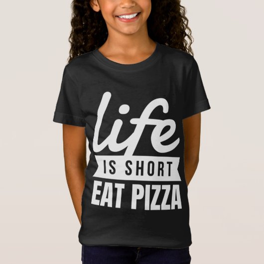 おもしろいスナックの生活は短いピ食べザフード恋人 Tシャツ (正面)