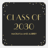 おもしろいスナップショット編集可能なカラー卒業ステッカー スクエアシール (正面)