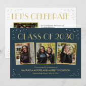 おもしろいスナップショット編集可能カラー卒業招待状 招待状 (正面/裏面)