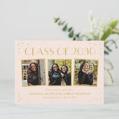 おもしろいスナップショット編集可能カラー卒業招待状 招待状 (スタンド正面)