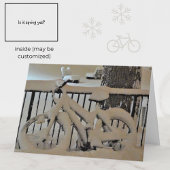 おもしろいスノイ自転車ブラック+ホワイトフォトカード カード