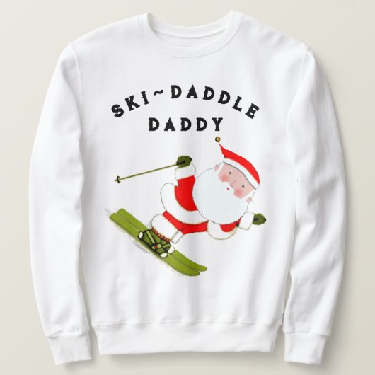 おもしろいスノースキークリスマス スウェットシャツ (デザイン正面)