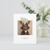 おもしろいスノーフレークのテープクリスマスフォト（ポストカードバック） ポストカード (スタンド正面)