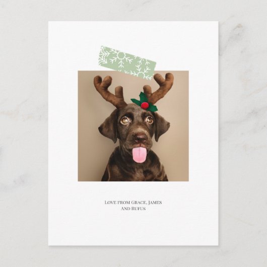 おもしろいスノーフレークのテープクリスマスフォト（ポストカードバック） ポストカード (正面)