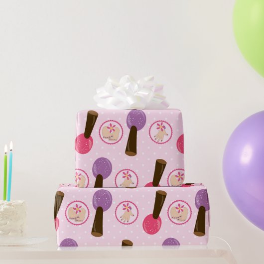 おもしろいスパをテーマにしたパターン包装紙 ラッピングペーパー (パーティーギフト)