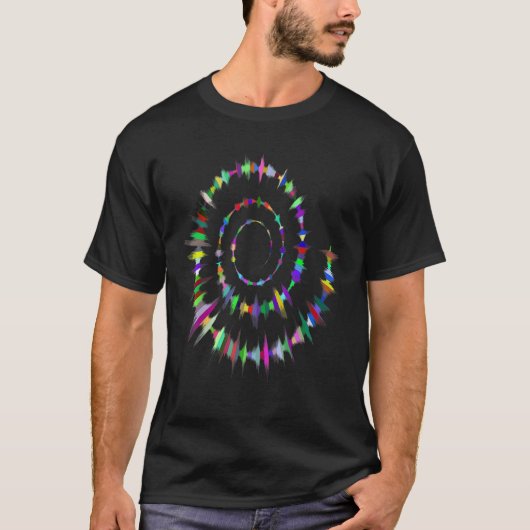 おもしろいスパイラルティー音楽波音抽象芸術アートオーディオ Tシャツ (正面)