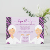 おもしろいスパガール誕生日スパパーティの招待状|ゼブラ 招待状 (スタンド正面)