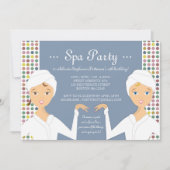 おもしろいスパガール誕生日スパパーティの招待状|ゼブラ 招待状 (正面)