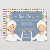 おもしろいスパガール誕生日スパパーティの招待状|ゼブラ 招待状 (正面/裏面)