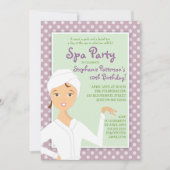 おもしろいスパガール誕生日スパパーティの招待状|ピンク 招待状 (正面)