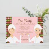 おもしろいスパガール誕生日スパパーティの招待状|ピンク 招待状 (スタンド正面)