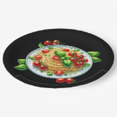 おもしろいスパゲティ愛好家ディディナー ペーパープレート (アングル)