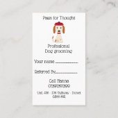 おもしろいスパニエル犬ドッグ歩くドッググルーミング紹介 名刺 (裏面)