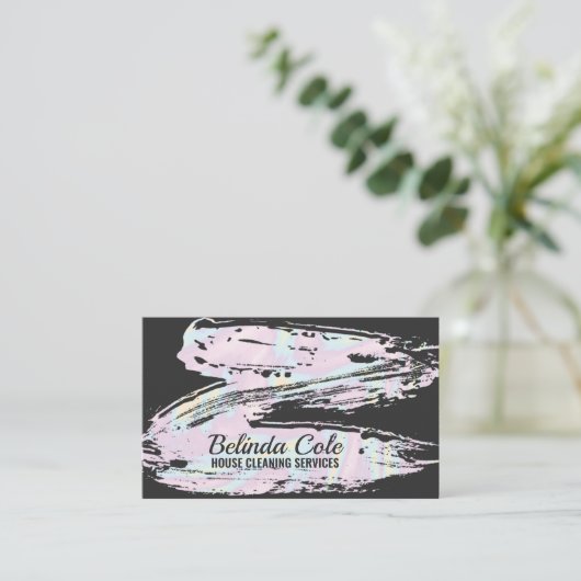 おもしろいスパークリーソーピー洗浄(ばちゃばちゃ)跳ねる 名刺 (スタンド正面)