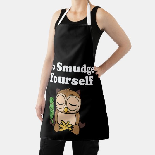 おもしろいスピリチュアルがフクロウの汚れめい想る エプロン (インサイチュ)
