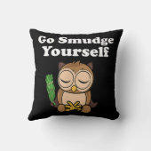 おもしろいスピリチュアルがフクロウの汚れめい想る クッション (裏面)