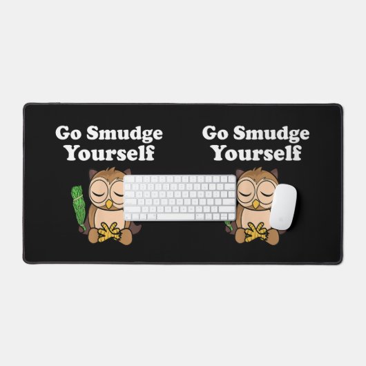 おもしろいスピリチュアルがフクロウの汚れめい想る デスクマット (キーボード&マウス)