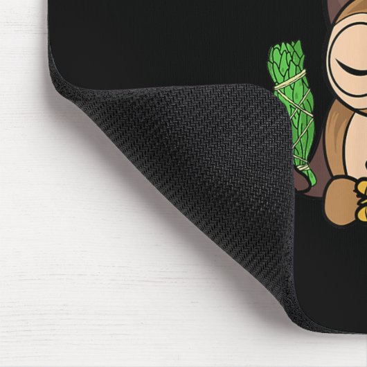 おもしろいスピリチュアルがフクロウの汚れめい想る マウスパッド (コーナー)