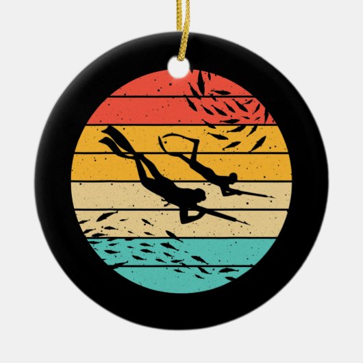 おもしろいスペアリングギフト女子男性へダイビング セラミックオーナメント (正面)