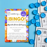 おもしろいスペインのビンゴ&ゲーム金ゴールド40th Birthday 招待状<br><div class="desc">この祝ビンゴをテーマにした誕生日パーティーの招待を受けて、おもしろいとゲームと40歳の誕生日をスペインの迎える。ビンゴをテーマにした縁どカラフルービンゴ呼び出しボールの番号40のフレームをフィーチャー。書道文字とスタイリッシュブロック文字は一緒に働き、おもしろいと活発な招待を作る。この節目の誕生日祝は、男女ともに完璧。文字はテンプレートであり、ニーズに合わせて編集できる。このビンゴの招待でおもしろいと思い出に残る40歳の誕生日をスローする。セレブラ・アン・クレンタ・クンプレアニョスのコンダイバーシオン・イ・ジュエゴ・デ・フィエスタティカ・デ・ビンゴ・エン・エスパニョ！プレメンタun marco de borde colorido con el tema de bingo y el nummero 40 en una bola de bingo.La combinacion de texto en caligrafia y texto en bloque elegante crea uninvitacion divertida y animada.特にPerfecta tanto para hombres como para mujeres que feedan este cumpleanos tan.エルテキスes un modelo se puede editar segun...</div>