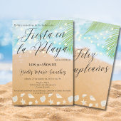 おもしろいスペインのビーチサンディショア30th誕生日パーティー 招待状