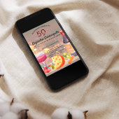 おもしろいスペインのワイン&チーズテイスティング50誕生日 招待状