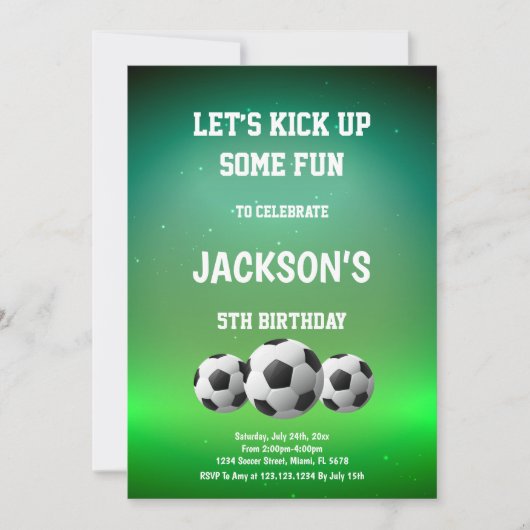 おもしろいスポーツパーティーデザイン 招待状 (正面)